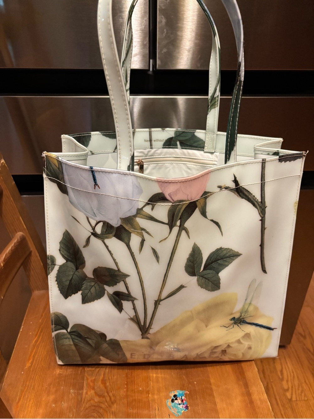 NWOT Beautiful Ted Baker Floral Patent Tote - Picture 2 of 14